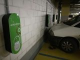 Elektromos autó töltők az Allee mélygarázs P3-as szintjén